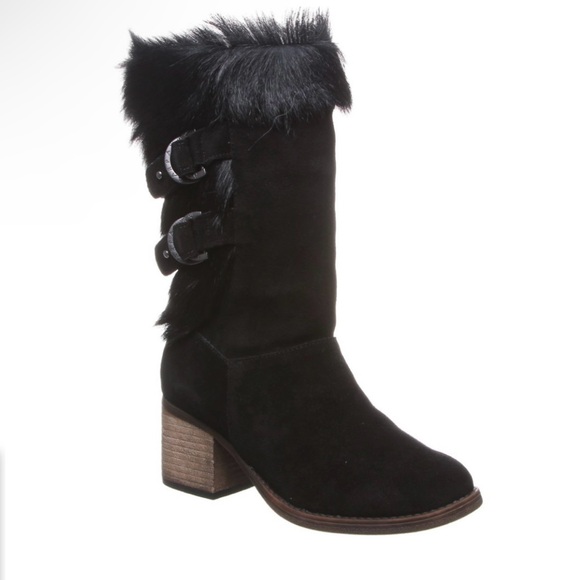 Bearpaw Madeline Women's Heeled Goat Fur Fleece Lined Boot, Size 7, EUC - Picture 5 of 14